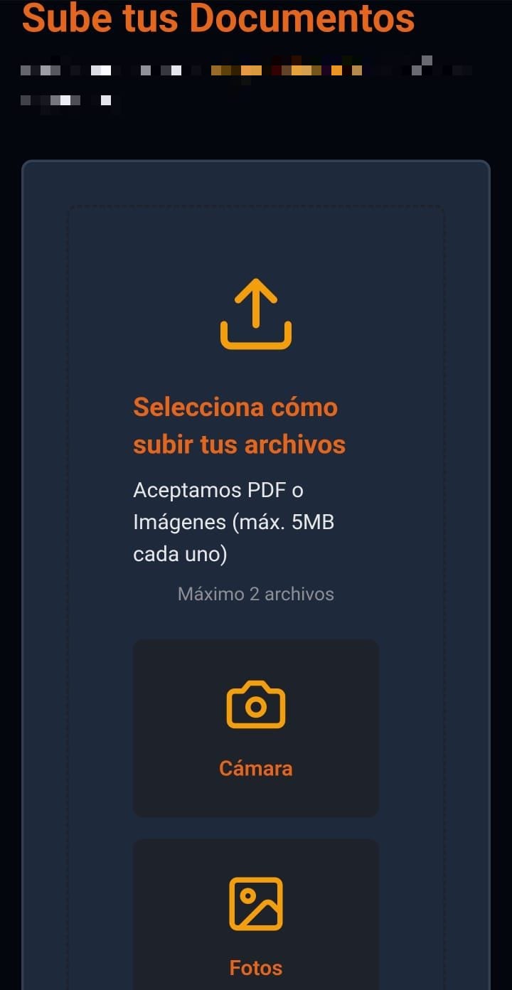 Captura: Sube tus documentos